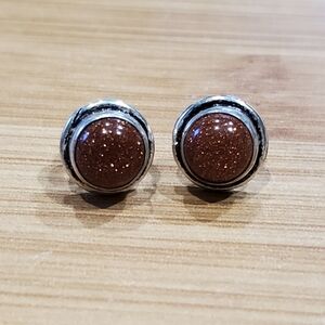 Silver Goldstone Post Earrings